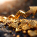 A golden, upward-pointing arrow sits among shiny gold nuggets on a blurred, sparkling surface, symbolizing financial growth or rising gold value. | GoldZeus.com